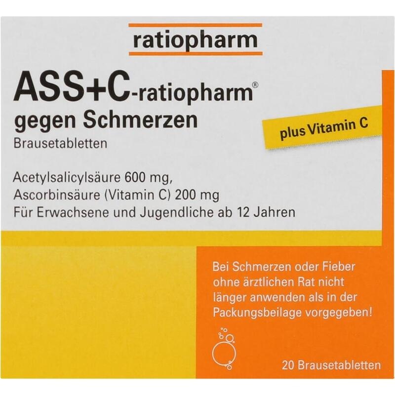ASS + C-ratiopharm gegen Schmerzen Brausetabletten